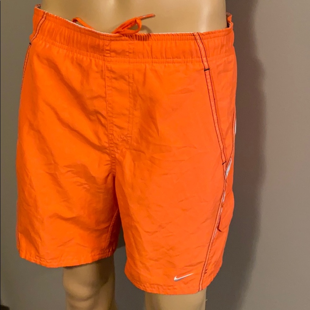 Nike Men’s Swim Volley Trunks - Orange, Size Small